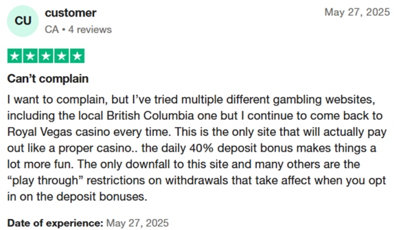 Royal Vegas Trustpilot